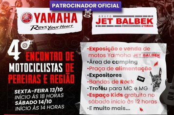 4° Encontro de Motociclistas de Pereiras e Região!